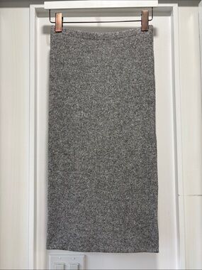 Express Gray Ribbed Soft Knit Pull On Pencil Skirt Size XS